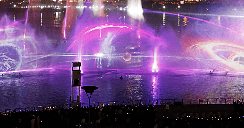 Colorful RGB Outdoor Laser Light Show With Laser Water Screen Projector