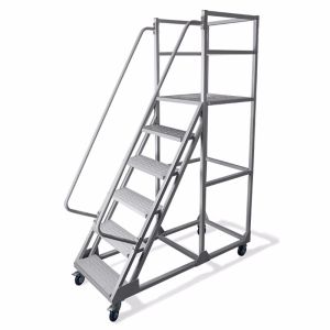 Movable Platform Step Ladders With Handrails Pulley Ladder