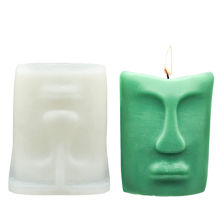Human Face Candle Silicone Moulds Eco Friendly Anti tear Reusable Candle Mold