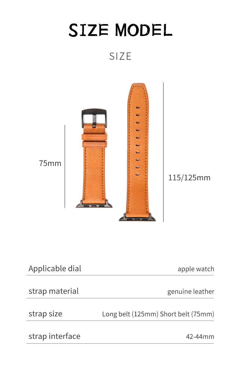 Genuine Leather Smart Watch Straps For iWatch 38mm 40mm 42mm 44mm 45mm 100%