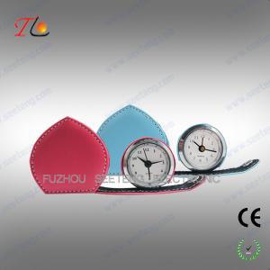 Buy cheap Mini folding heart shape leather travel clock alarming clock suitable for young ladies product