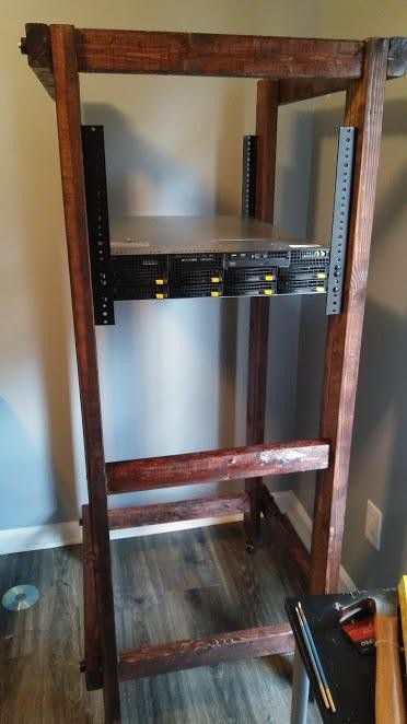 4U Vertical Mounting Rack With Rail Of Network Cabinet In Black Powder Coated Finish