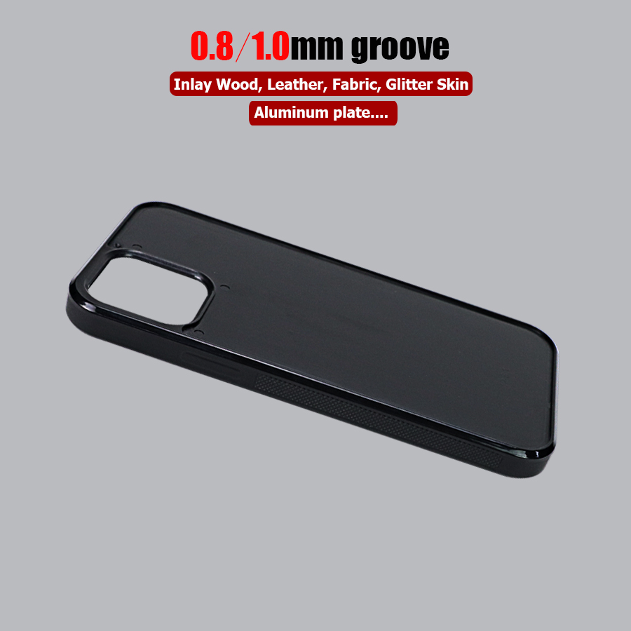 Shockproof Groove Phone Case Inlay Leather Wood Blank Mobile Cover For IPhone