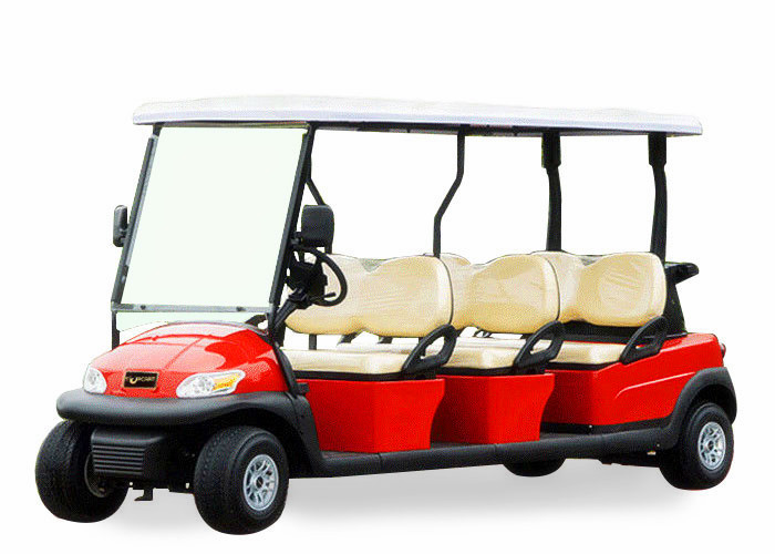 Popular Outdoor 6 Seater Golf Cart With Aluminum Rim , 48V Battery Voltage