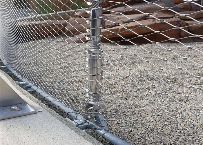 Durable Ferruled Stainless Steel Rope Mesh / Flexible Animal Enclosure Netting