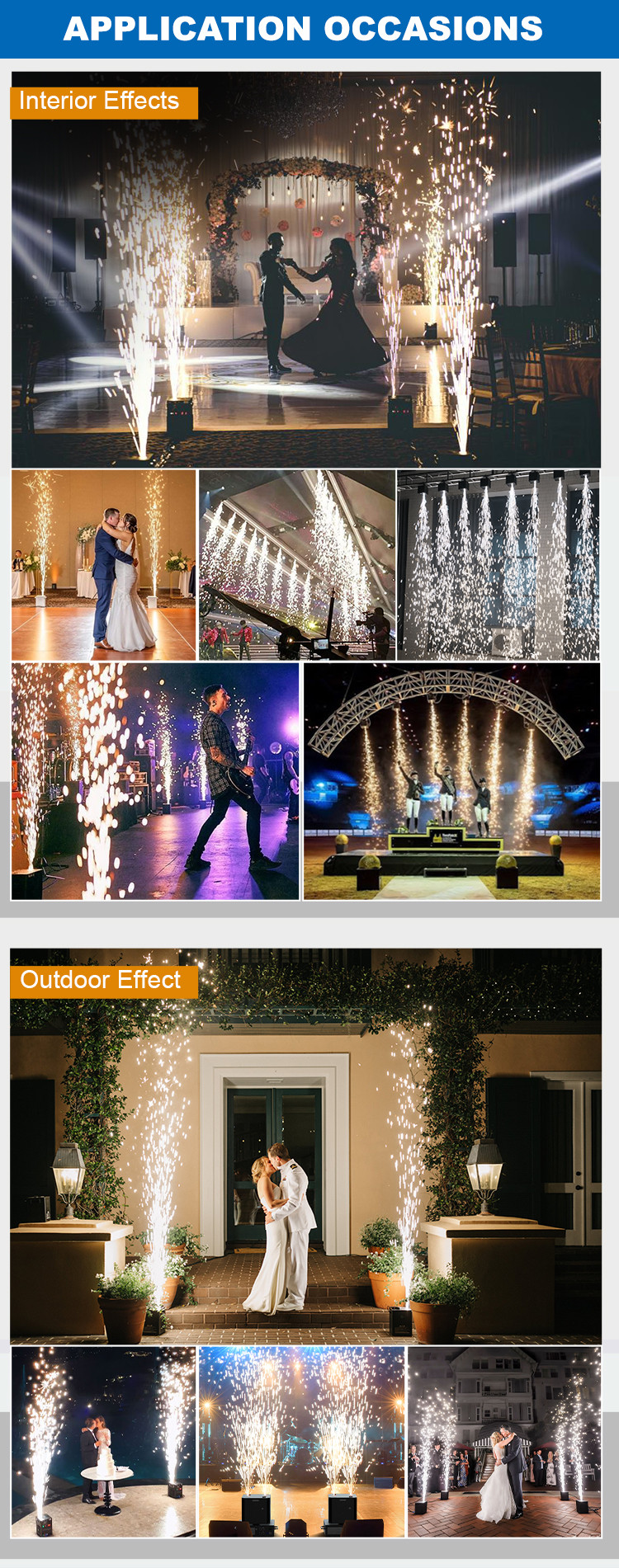750W Wireless DMX Control Cold Pyro Sparkler Fireworks Fountain Machine For DJ Stage Wedding Party Cold Spark Machine
