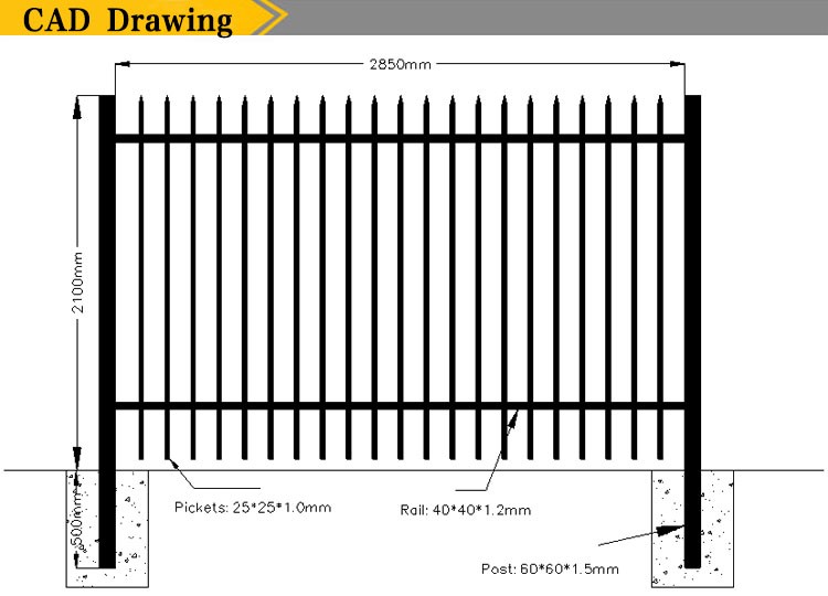 Decorative welded steel picket fence,beautiful-garden fence Steel Tubular Fence ,Garrison Fence for sale