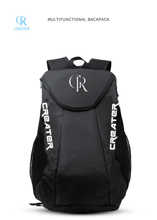 Black Badminton Racket Bag Backpack Jacquard Polyester Lightweight