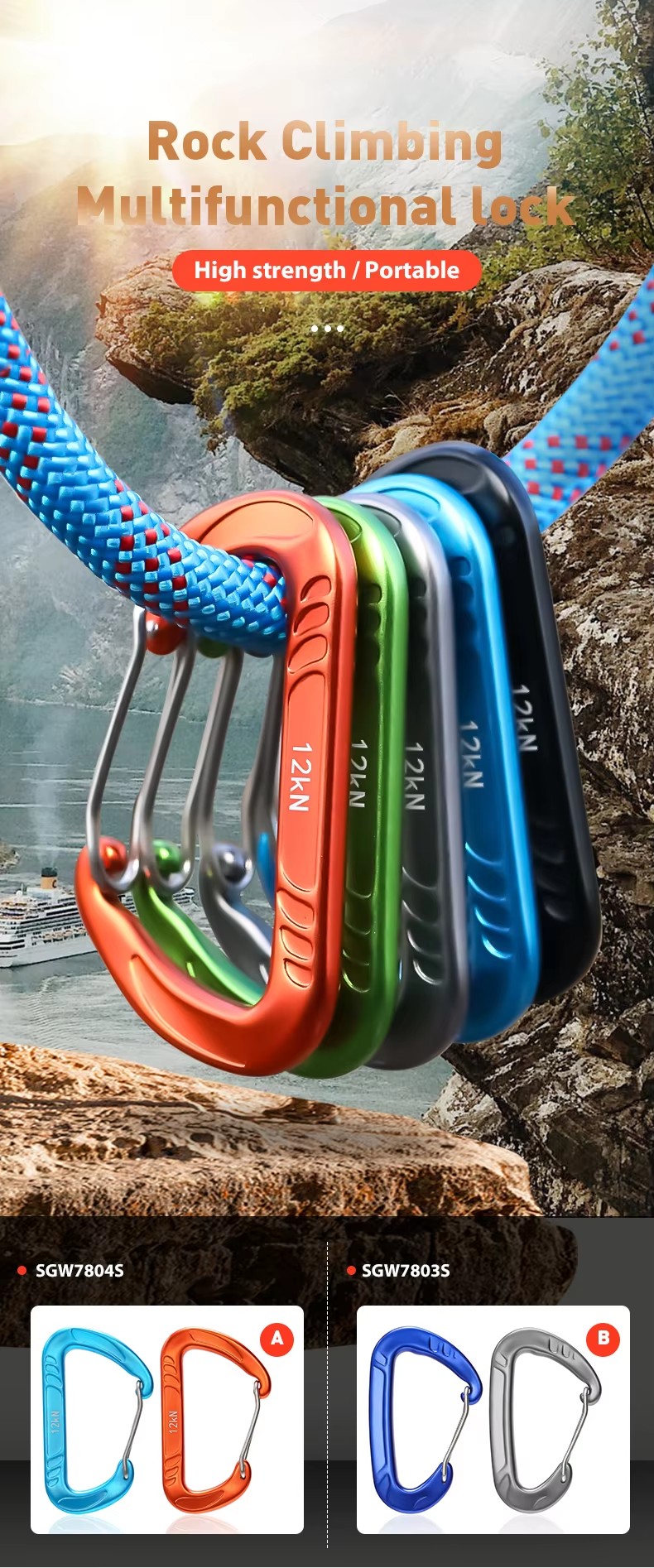 Climbing Hook Premium Quality Safety Tested Versatile Camping Hiking