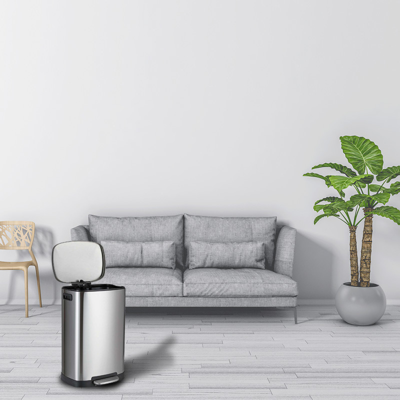 13 Gallon Fingerprint Proof Smart Trash Can With Foot Pedal