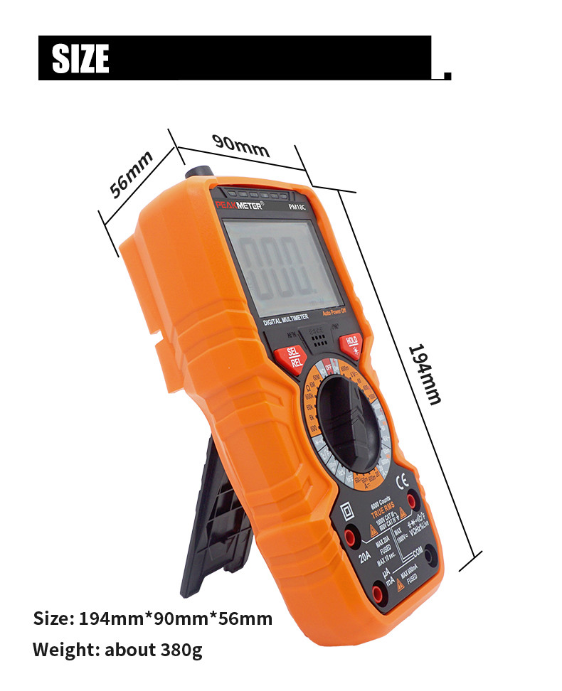 True RMS Digital Multimeter Comprehensive Measurement with Temperature, Capacitance, Frequency, High Safety Device