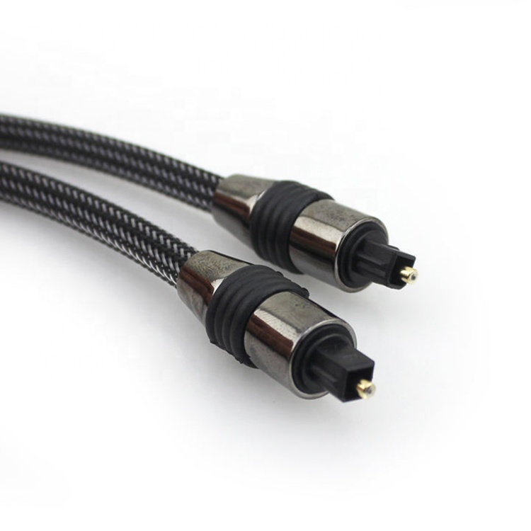 High Quality Durable Braided Fiber Optic Toslink Spdif Gold Digital Audio Optical Cable