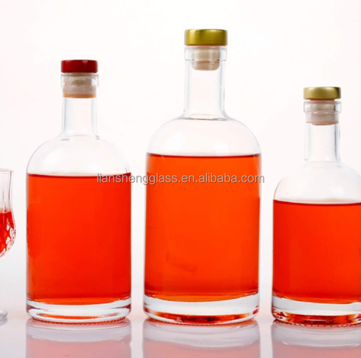 Hot Stamping Luxury Glass Wine Bottle 375 ml 500 ml 700 ml for Refillable Vodka