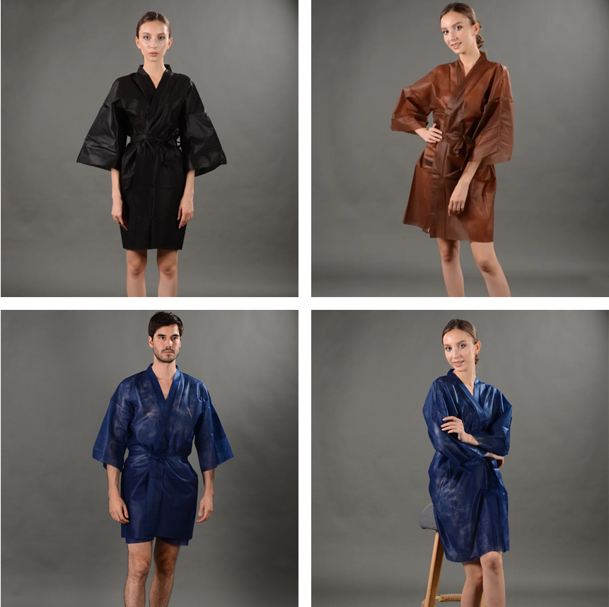 2021 New Style Disposable Spa Wear Non Woven Personalised Spa Robe