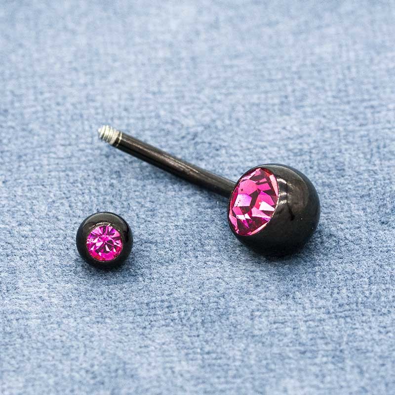 Pink Zircons Belly Button Piercings Jewelry 316 Stainlesss Steel OEM ODM