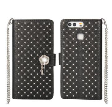 Glitter powder colorful Flip bling bling diamond leather wallet case for Huawei