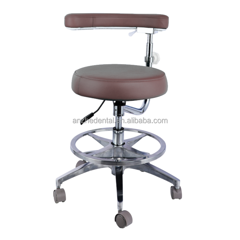 Height Adjustable Hospital Furniture Chair Micro Fiber Leather Round Shape Dentist Stool