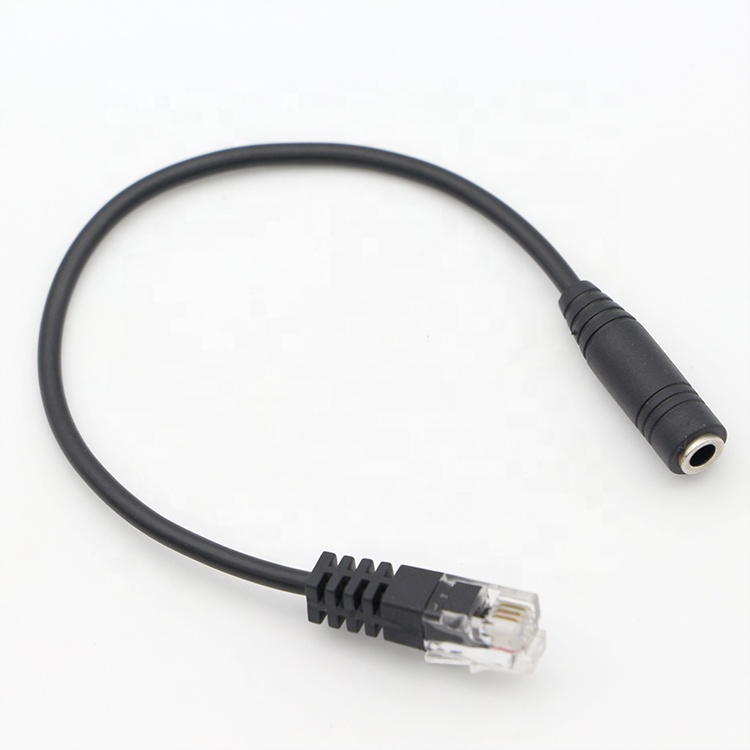 OEM RJ9 RJ10 to Female 3.5mm CTIA Plug Audio Jack Headset Adapter Cable for Telephone