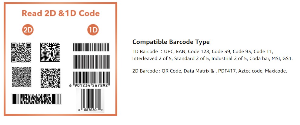NS7108 2D 2.4GHz ABS Trohestar Barcode Scanner