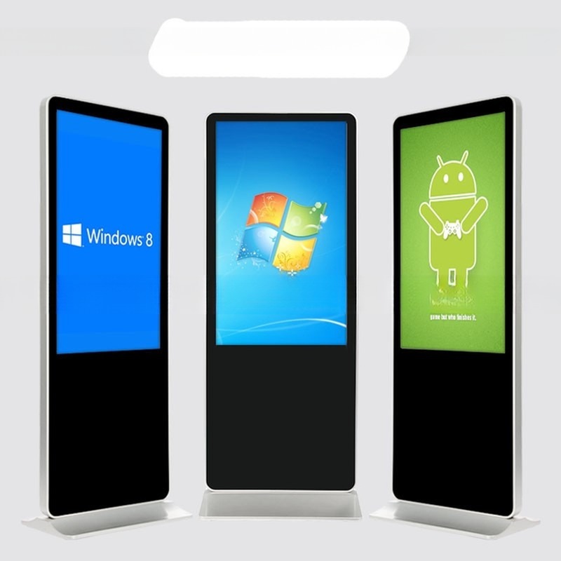 Ground standing 65 inch interactive self-service terminal kiosk touchscreen monitor (Win10/11 or Android OS) 4K UHD