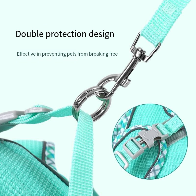 Pet Breathable Mesh Harness Dog Reflective Leash For Small Medium Dnd Large Dogs
