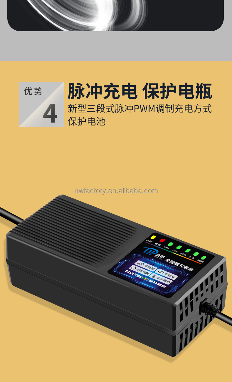 Automatic Power-off Electric Bicycle Lead-Acid Battery Intelligent Charger of 48V12Ah Electric Vehicle Chargers