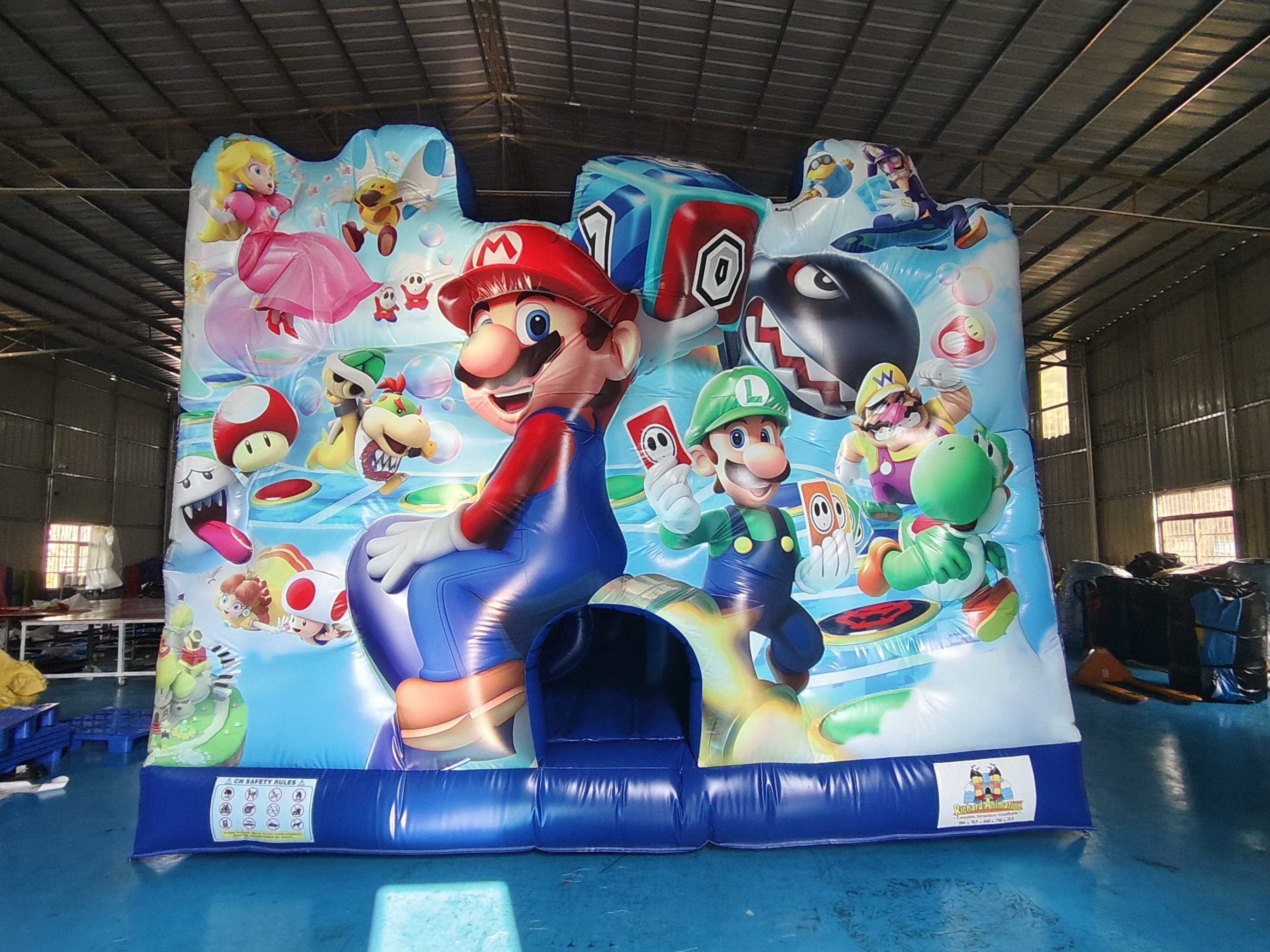 Digital Printing Inflatable Bounce House With Slides Super Mario Inflatable Jumping Castle