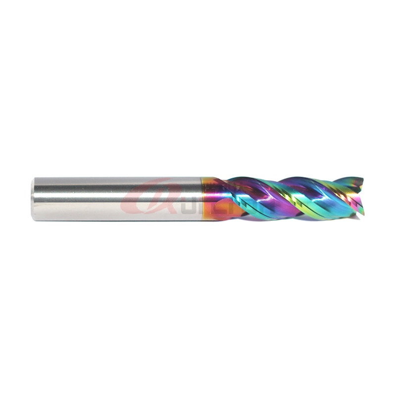DLC Coating 3 Flutes Aluminium Square End Mill U Groove Shaped