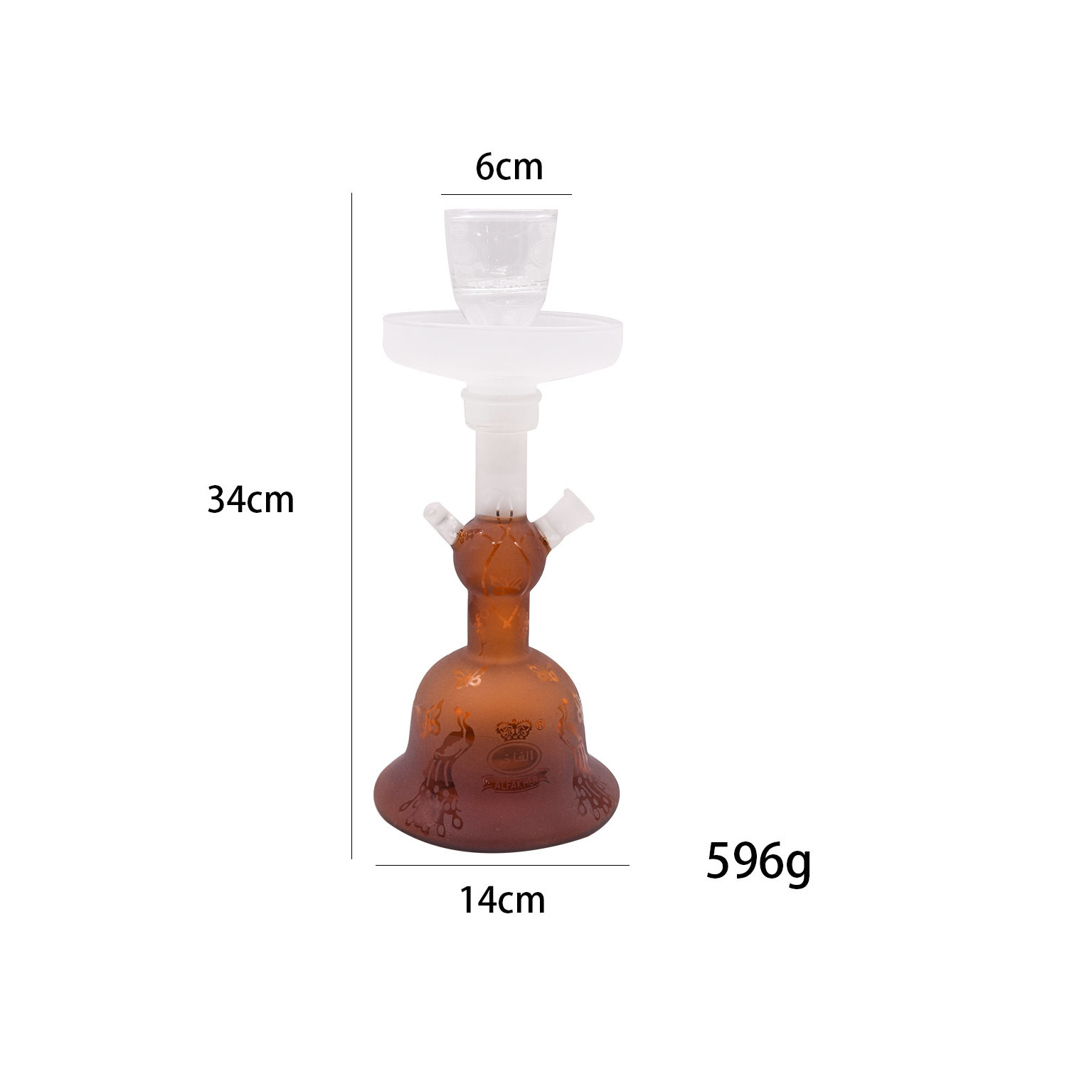 LFGB Inhale Straight Borosilicate Glass Water Pipe Pot