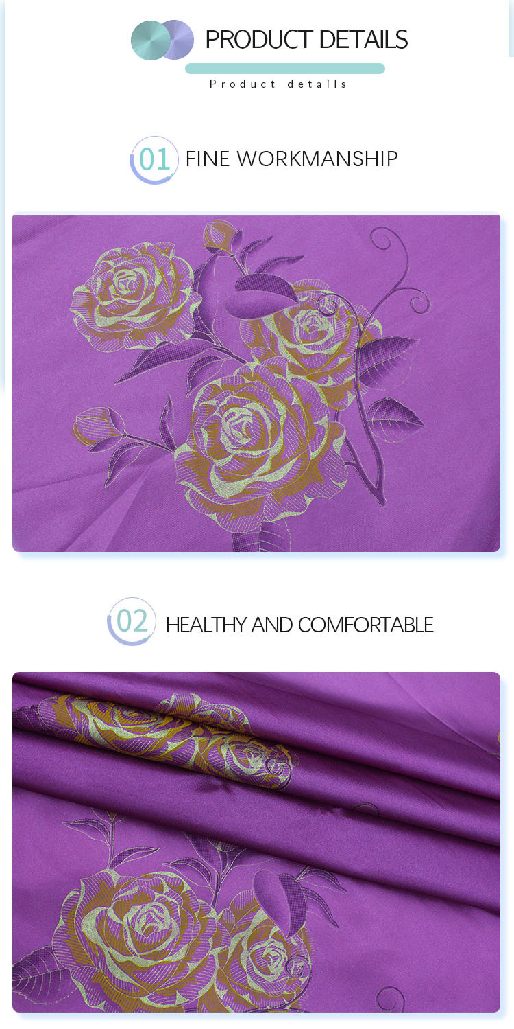 Anti Odor Waterproof Mattress Quilting Fabric Purple Colour 120gsm