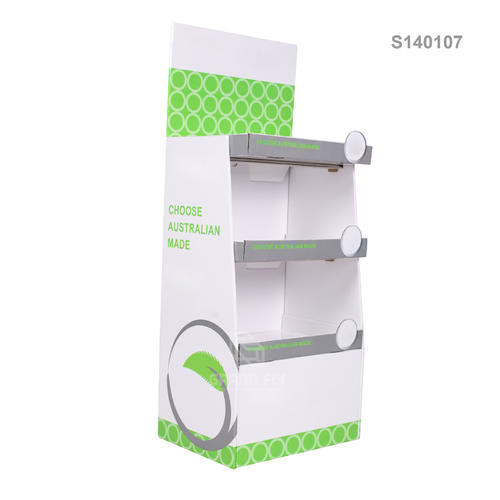 Supermarket Retail Cardboard Display Racks with 4C/ Matte Lamination Surface Finish