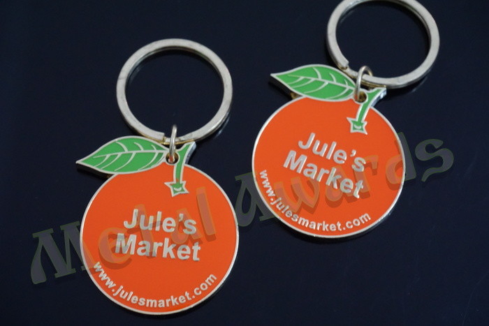 Creative Apple Logo Keyring , Funny Mens Designer Keychains 50mm Size