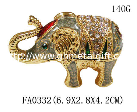 Fashion elephant shaped metal jewelry box custom elephant shaped jewelry box wholesale