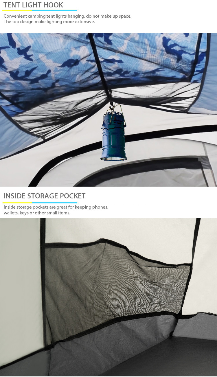 Camouflage 6 Person L360cm Pop Up Camping Tent