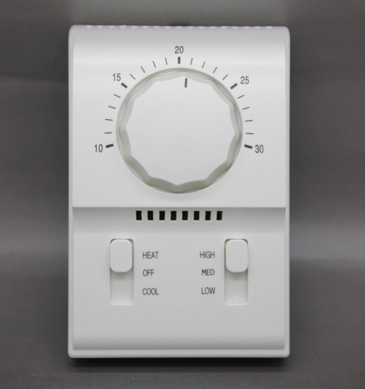 AC220V Room and Fan Coil Thermostat Working with 3 Speed Fan