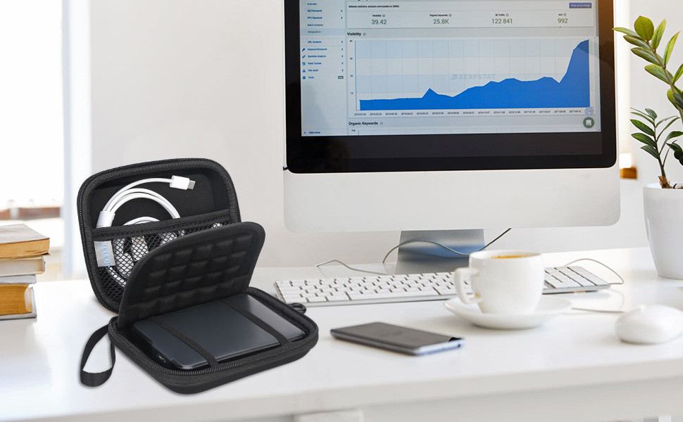 ISO Mini Hard Drive Case , Usb Cable Case 5.6x4.4x1.5inches