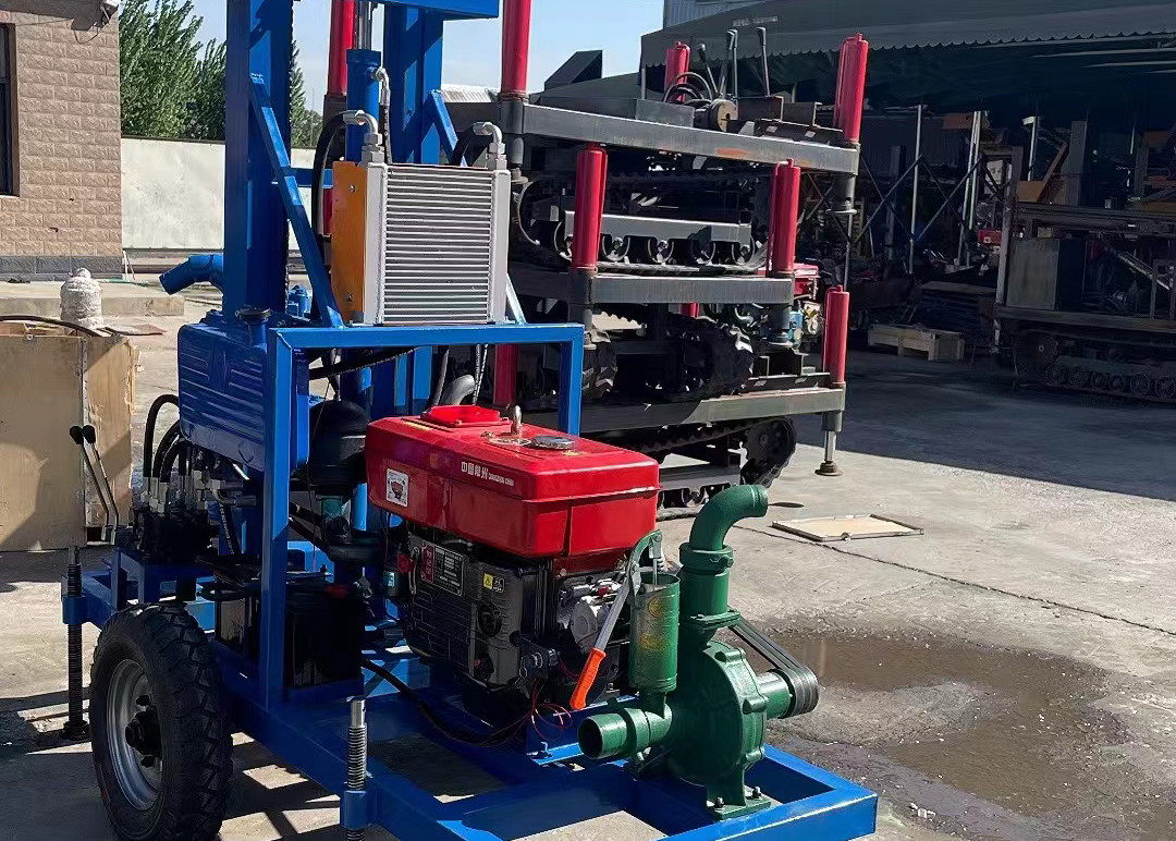 Portable Water Well Drilling Rig for 150m Drilling Depth and 50mm Drill Pipe Diameter