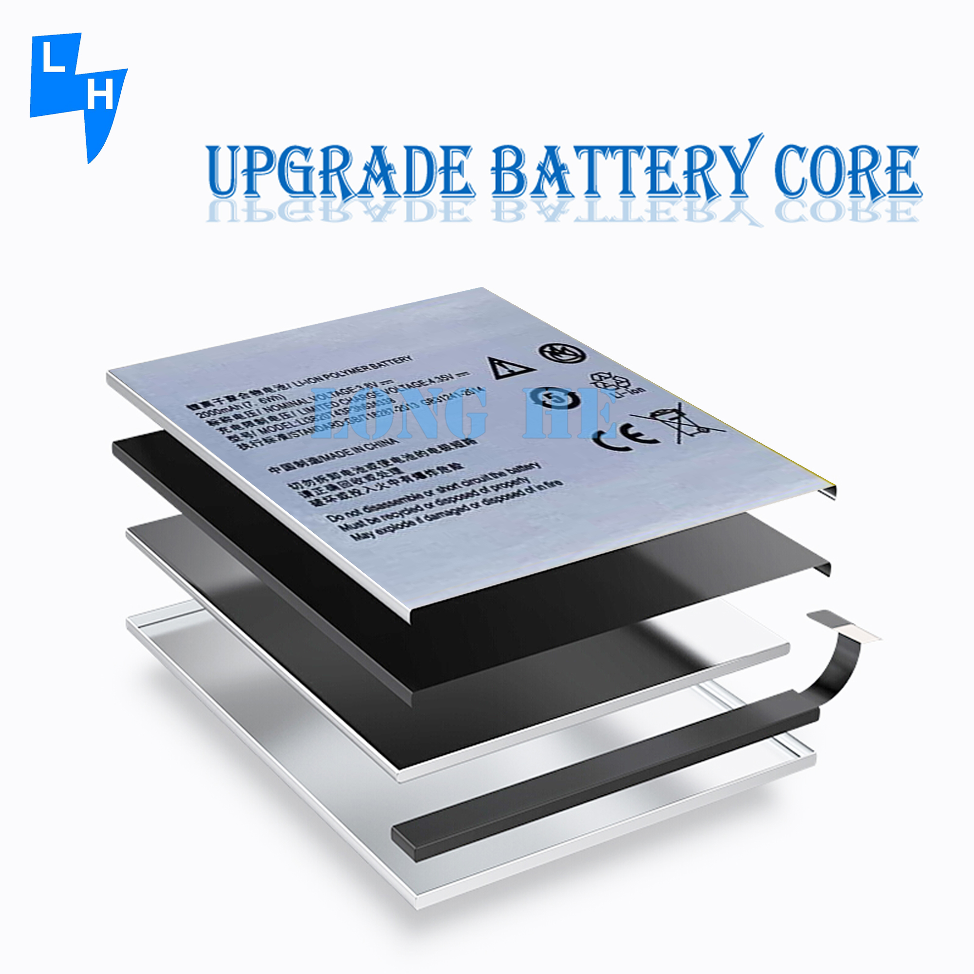 Li3820T43P3h636338 2000mAh Li-ion Battery 100% Compatible with ZTE Blade L2 U879 U889