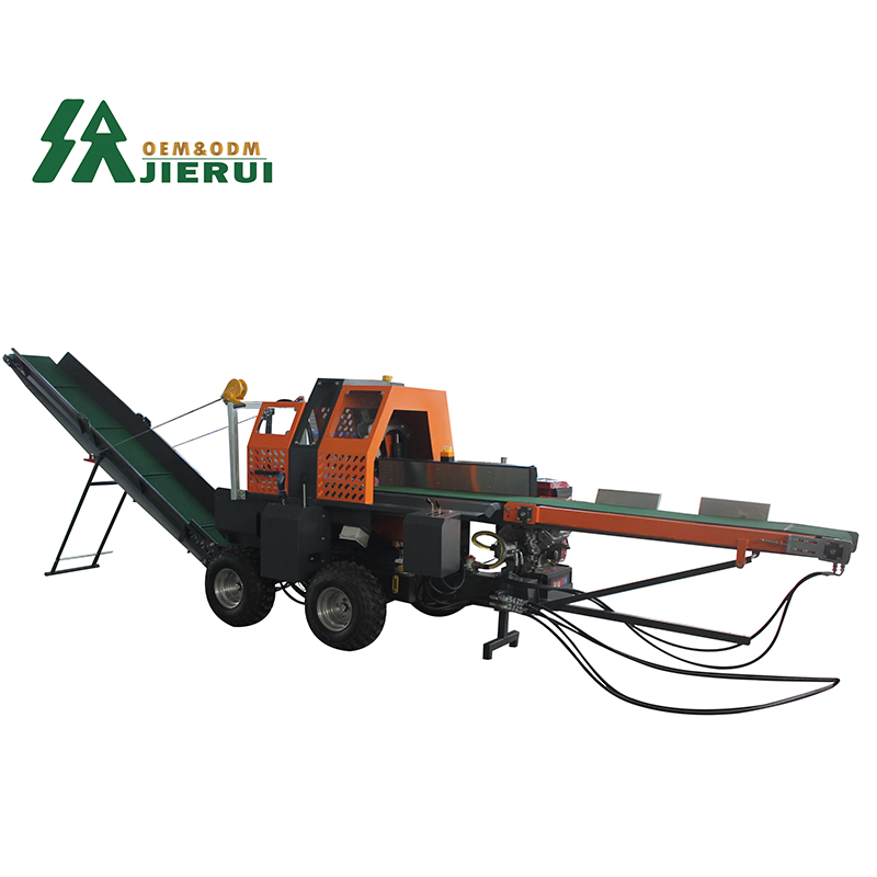 Home Firewood Processor JIERUI CE Approved Horizontal Fast Log Splitter with Chainsaw