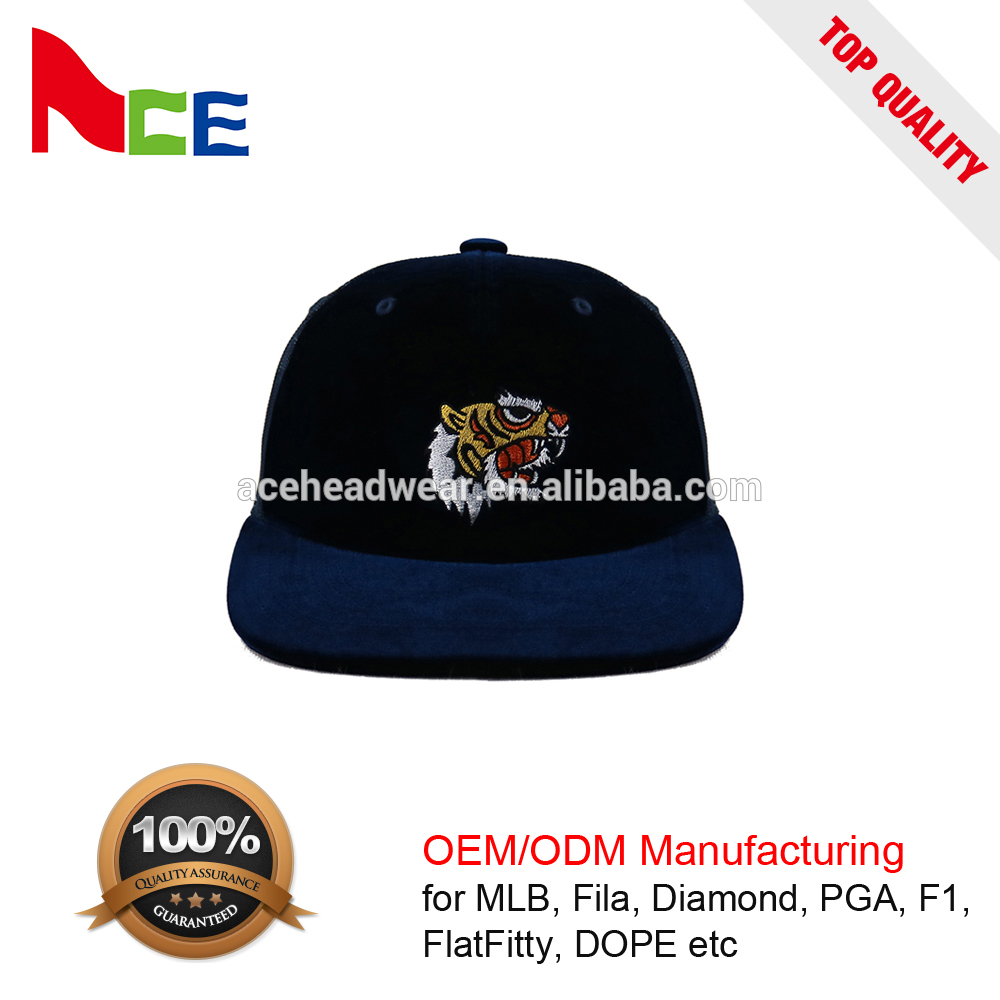 embroidered custom suede cap snapback cap trucker mesh hat summer hat Custom suede Hats