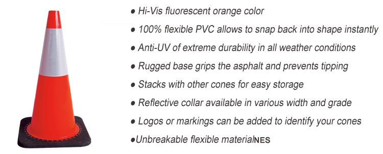 Traffic Warning Road Safety Cones High Visible Collapsible Road Cones