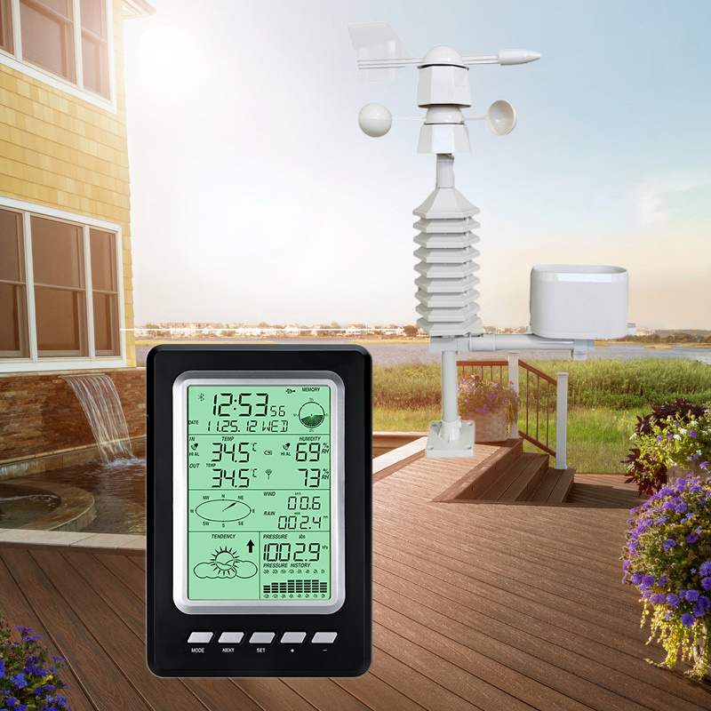 Wind Speed Range 0-50m/S Wireless 433mhz Weather Station For Temperature And Humidity