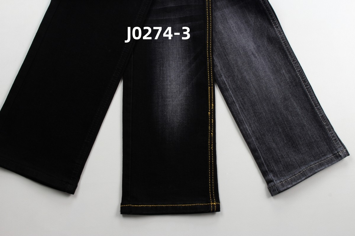 10 Oz Warp Slub High Stretch Black Backside Woven Denim Fabric For Jeans