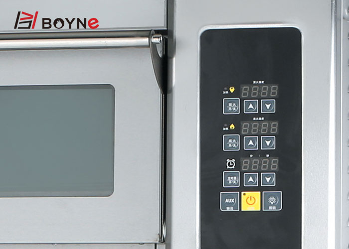 Double Layer Four Trays Electric Oven Stainless Steel For Bakery computer touch