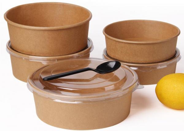 Quality Disposable Kraft paper container saland bowl cup biodegradable or compostible for sale