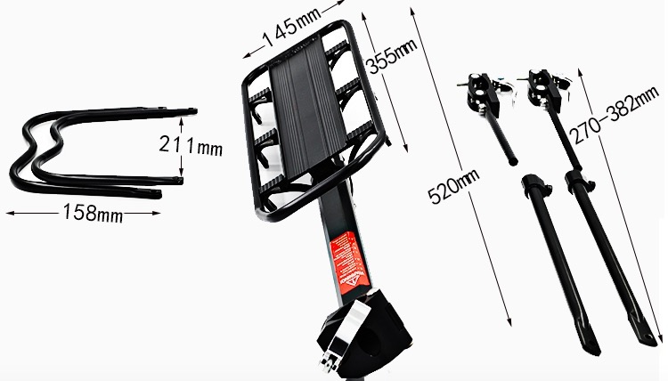 LI-ION battery Rear Rack 1000W Electric Bike Battery 48V 20Ah with 2A Charger