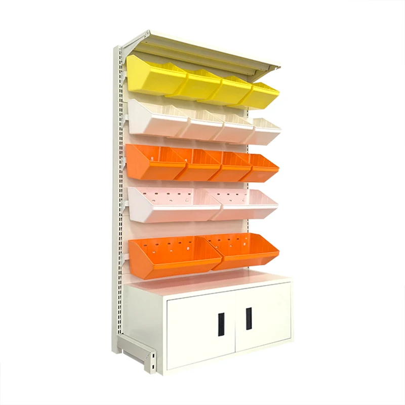 2023 China Factory Customized Color Size supermarket convenience gondola snack shelf snack display racks candy shelf