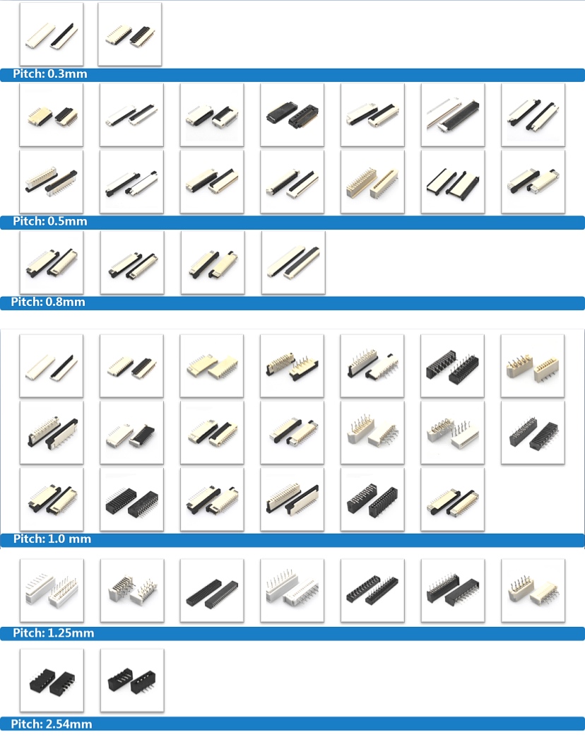 1.0mm Pitch FFC FPC Connector Double Sided Connection Horizontal Pasting