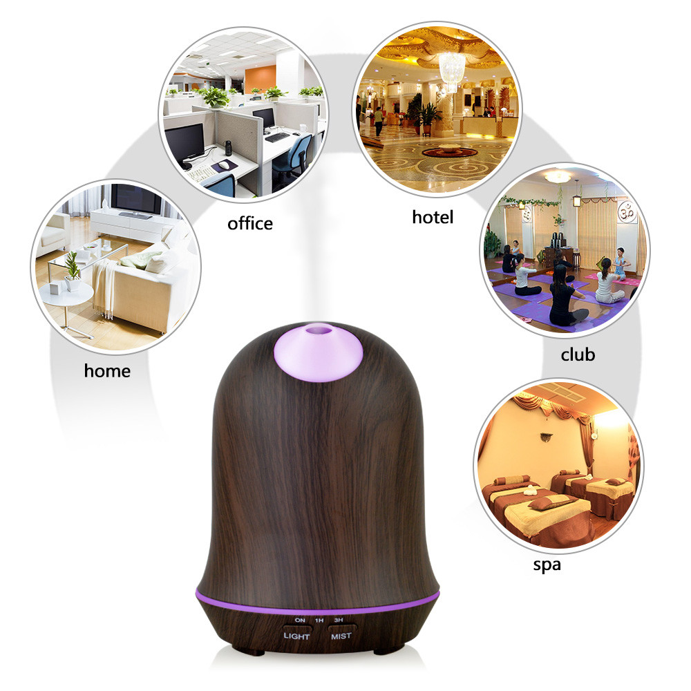 200ml Waterless Auto Off Wood Grain Aromatherapy Diffuser