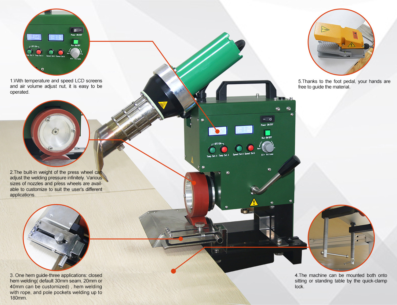 Pvc Plastic Table Hot Air Tarpaulin Welding Machine CE 2300w
